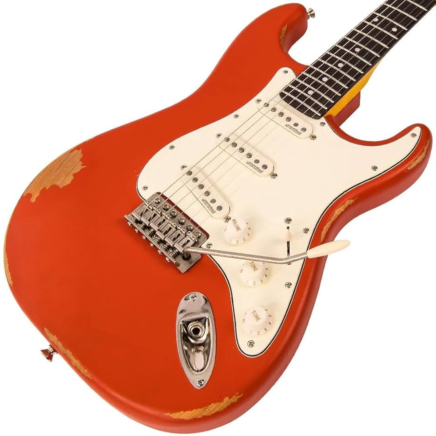 レッドエレキギター ヴィンテージ風 1960 Stratocaster Journeyman Relic 57 V Shape Neck ～Fiesta
