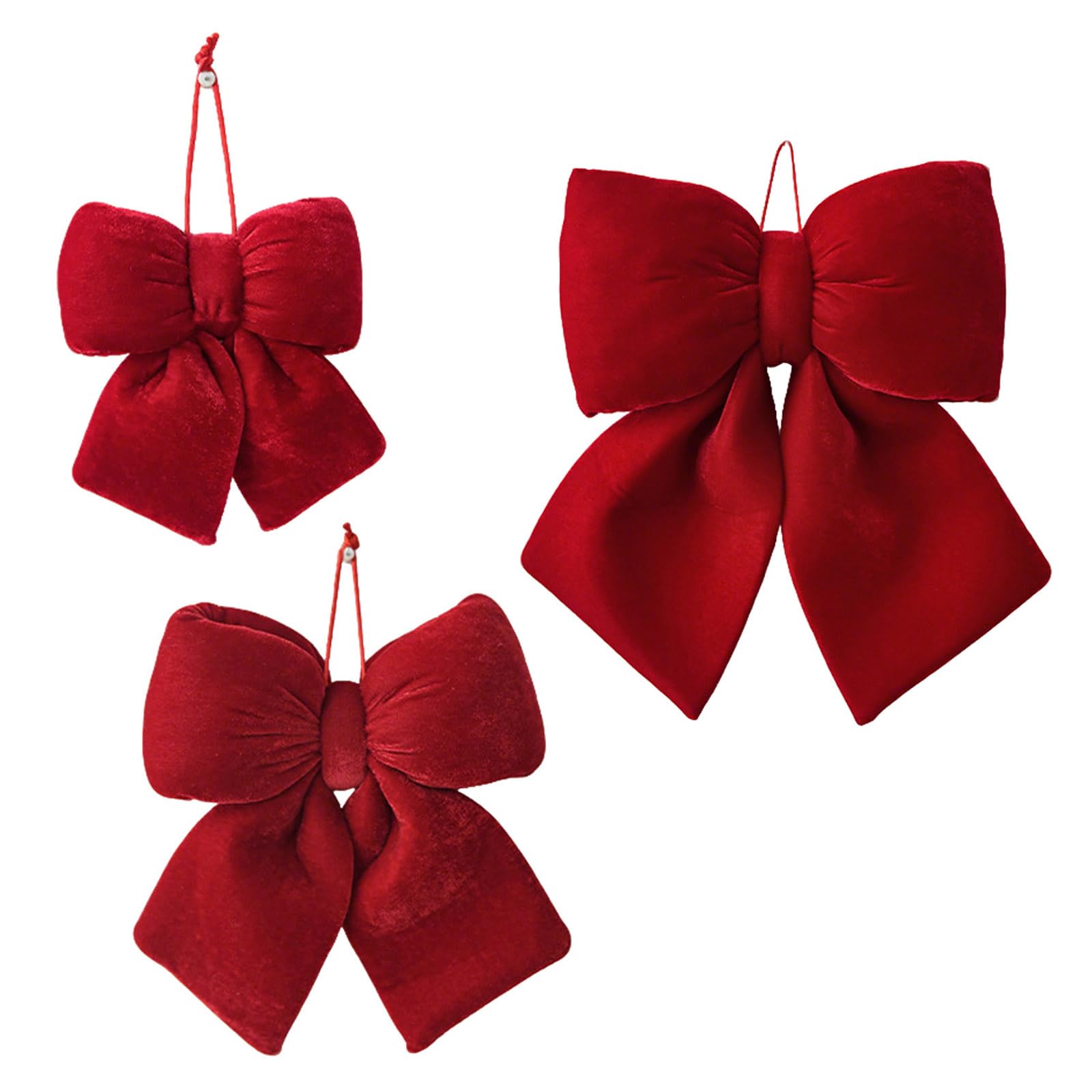 Elnwnnkc Velvets Hanging Bow Decoration for Holiday Parties Bowknot Accent Soft Velvets Hanging Bow Decoration for Holiday Parties
