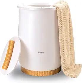 Keenray Aquecedores de Toalhas Grandes para Banheiro, Aquecimento Rápido, Desligamento Automático, Cabem até Duas Toalhas Grandes de 40"x70", Roupões, Cobertores, Pijamas e Mais, Branco Clássico