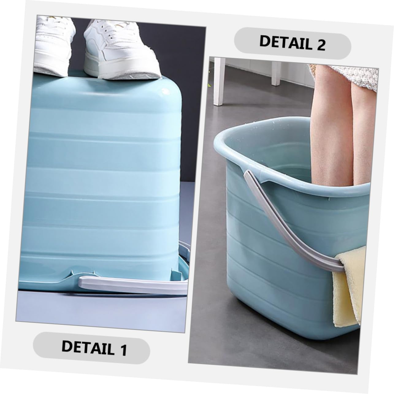 Secchio in Plastica Rettangolare Portatile per Acqua, Uso Domestico | Piccolo Formato, Buona Capacità di Carico, Maneggevole per Giardinaggio e Ranch