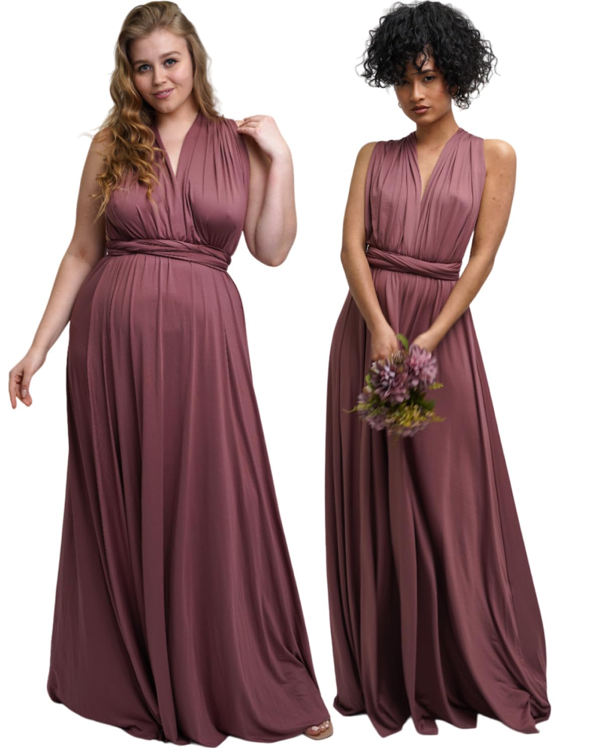 Damen Wickelkleid in Verschiedenen Richtungen Formales Kleid