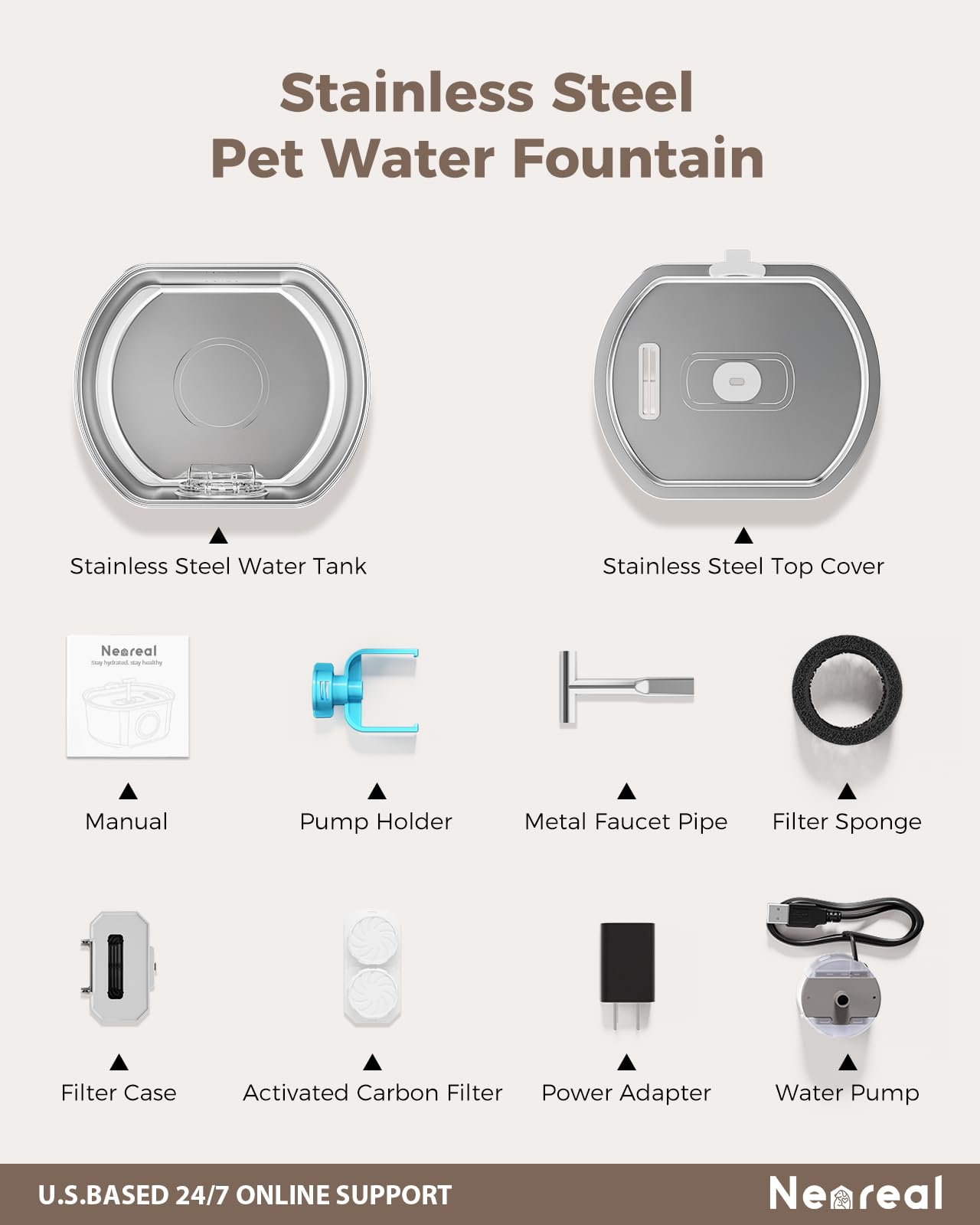 Cat Water Fountain Replacement Water Pump - Quiet Replacement Pump - ideal for 3.2L/108oz Cat Drinking Fountain Automatic Pet Water Dispenser - image 7