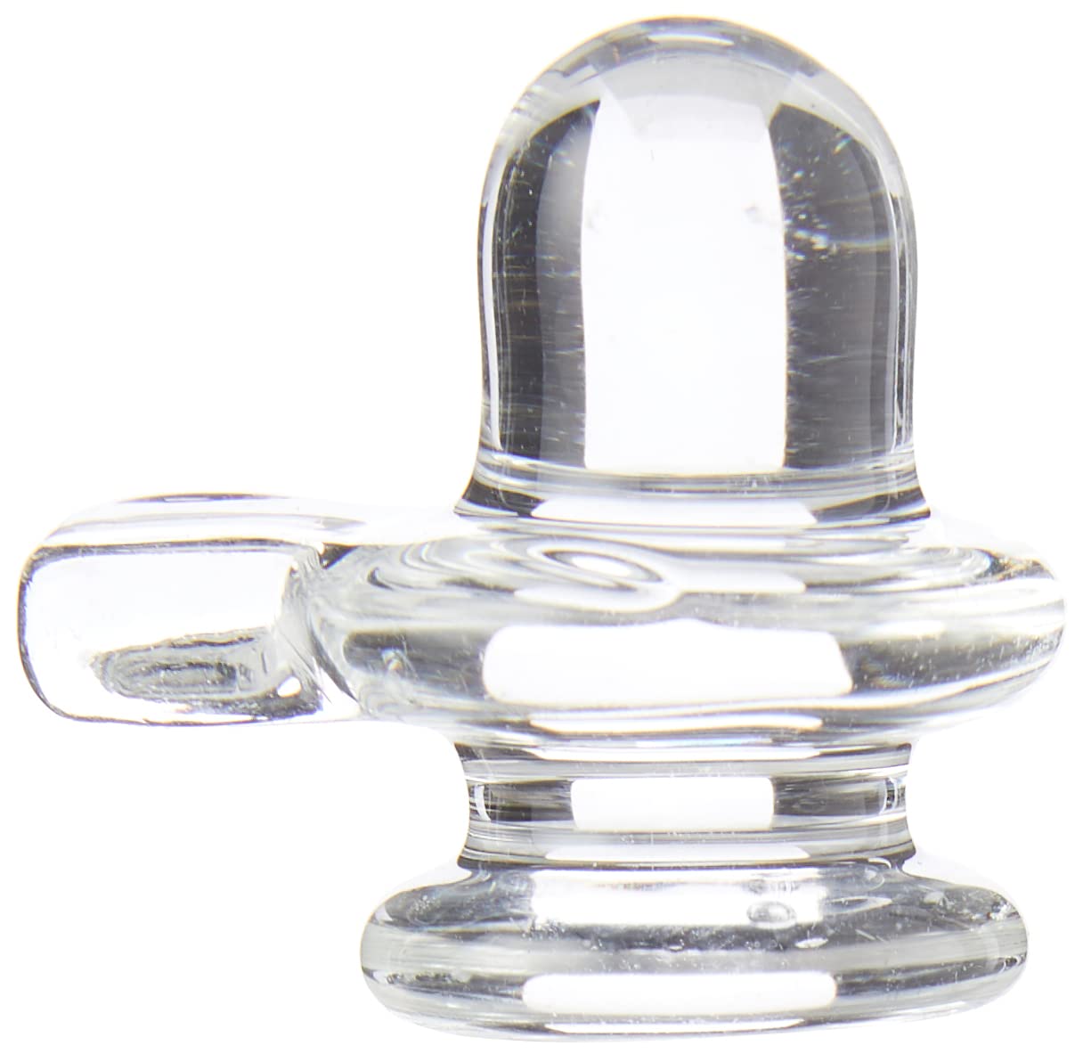 Clear Crystal Glass Shivling Statue Sculpture Natural Quartz Gemstone Shiva Lingam Shivling - 1 Inch