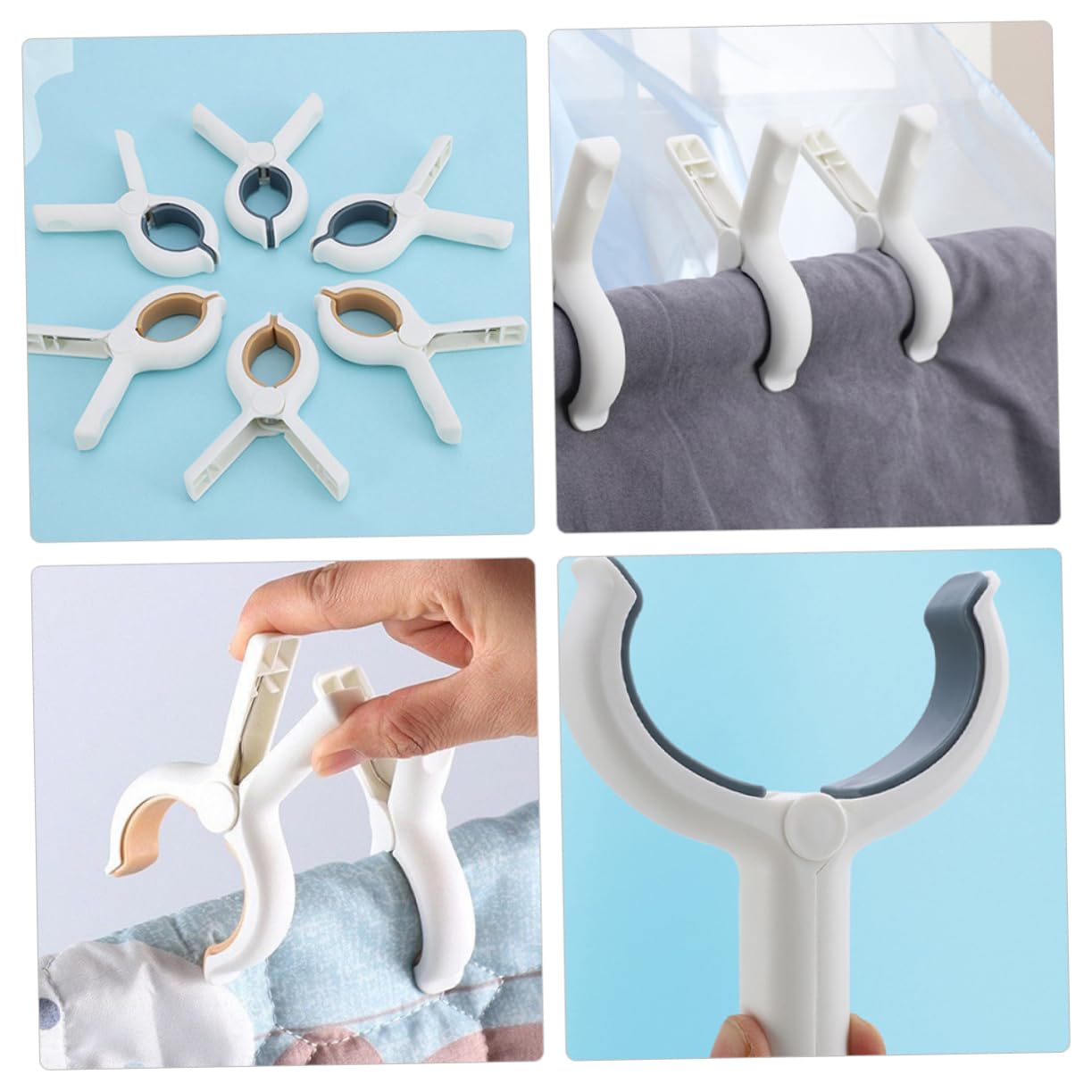 Alipis 24pezzi Mollette Per Bucato Antivento Clip Per Asciugamani e Trapunte Design Antiscivolo e Resistente Blu