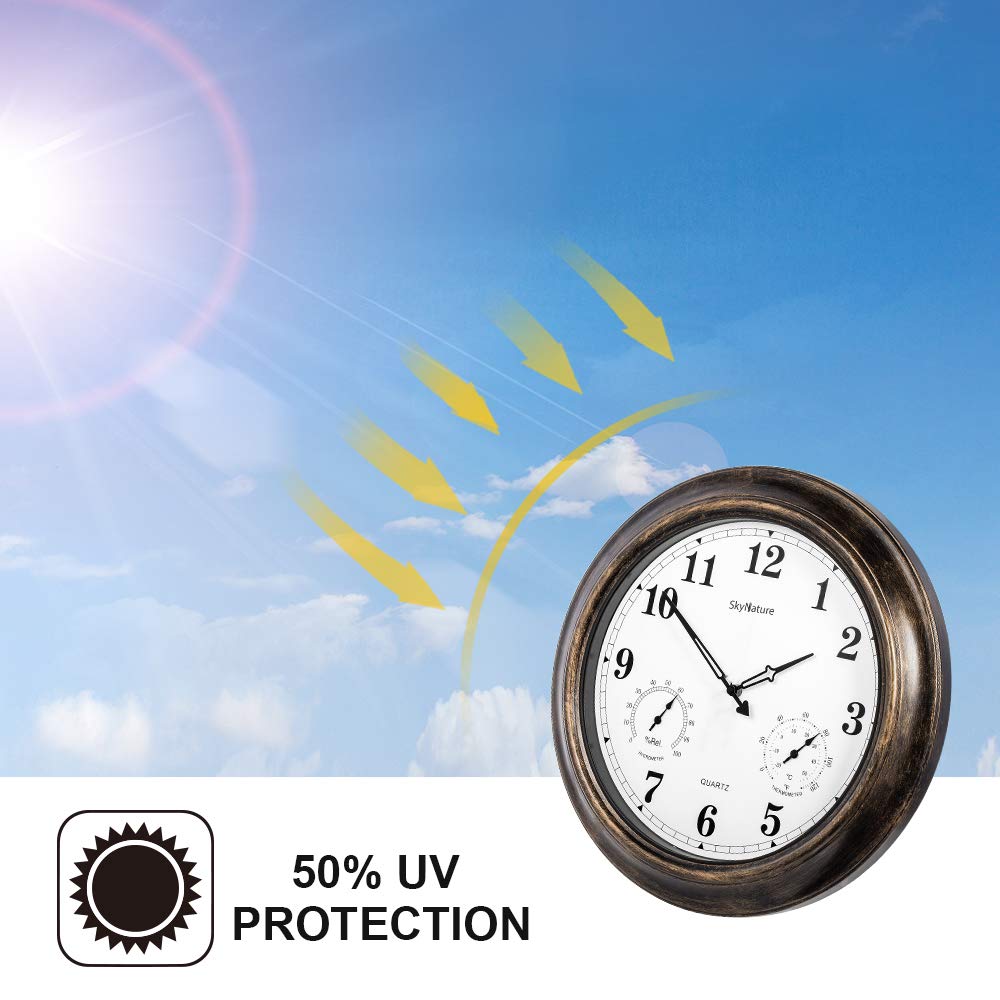 Buy SkyNature Large Outdoor Clocks with Thermometer and Hygrometer 18