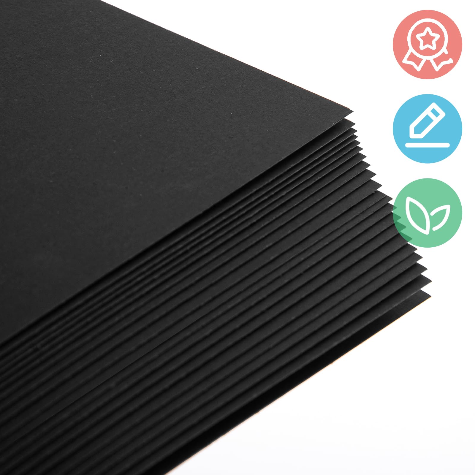 27 Sheets Black Cardstock For Kids, A4 Craft Paper Black