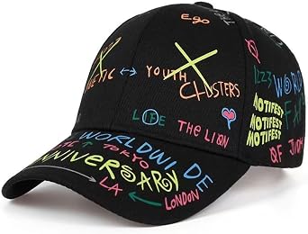 Graffiti Baseball Cap Unisex Adjustable Cotton for Men & Women Doodle Sport Caps