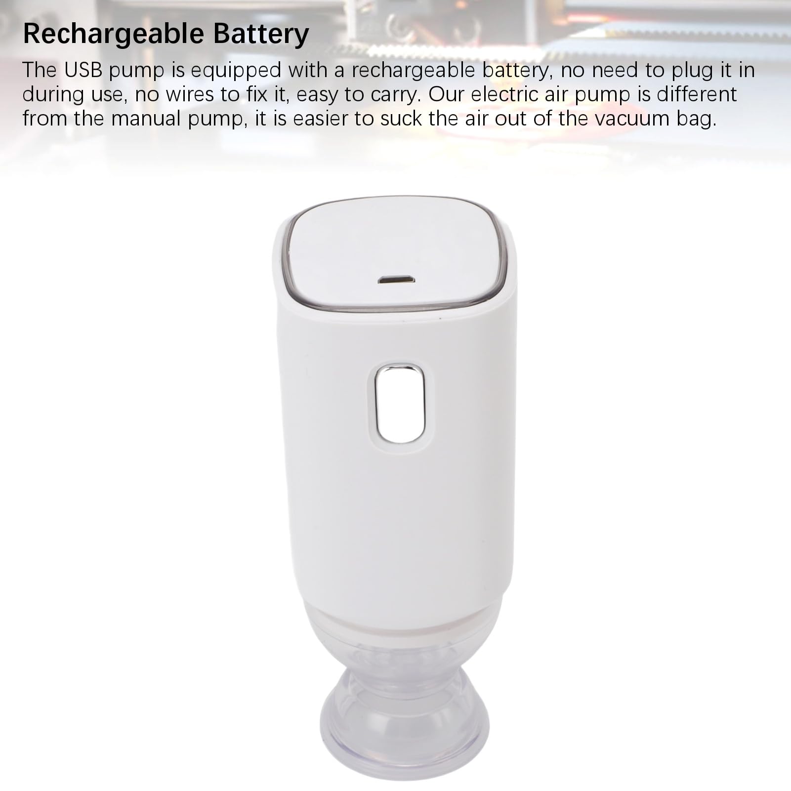 Pompa per Vuoto a Filamento Stampante 3D, Pompa Automatica Efficiente 90W USB per Borse di Conservazione, ABS Ricaricabile, Leggero per Ufficio e Casa