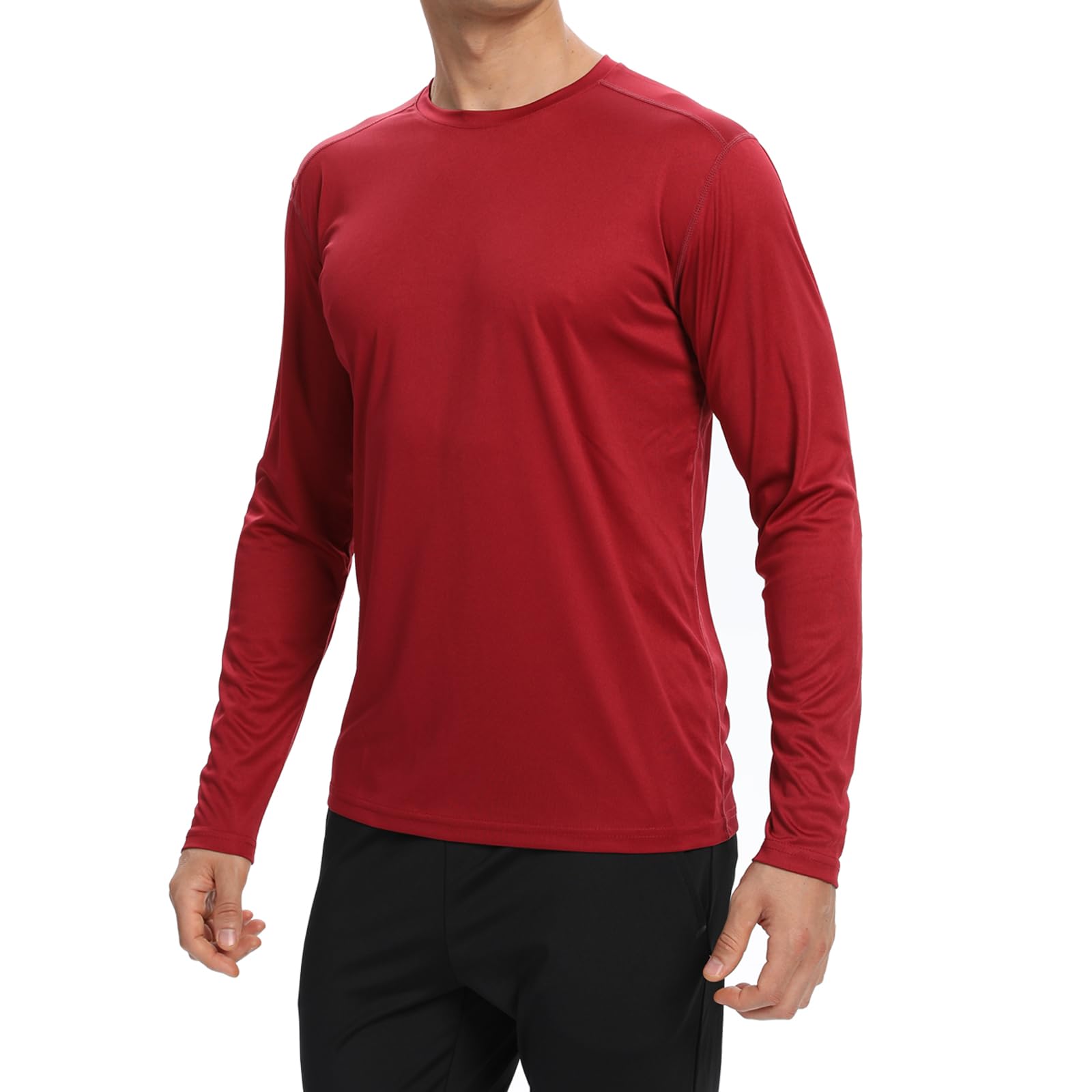 Camisetas de manga larga para hombre, con protección solar UPF 50+, de secado rápido, para correr, para entrenamiento, paquete de 6 unidades