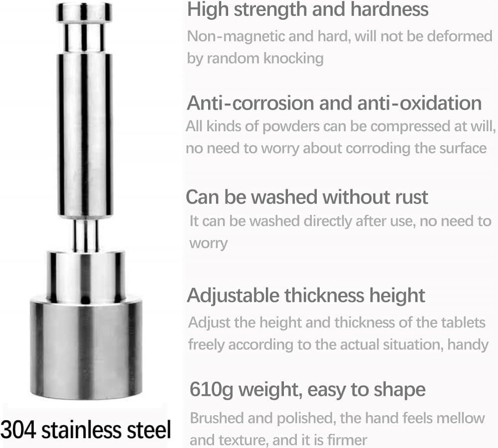 Prensa Manual For Tabletas De Leche, Herramienta For Hacer Pastillas, Prensa For Tabletas En Polvo, Dispositivo For Hacer Dulces De Acero Inoxidable De Grado Alimenticio De 12 Mm, 8 Mm, 10 Mm Y 6 Mm(6