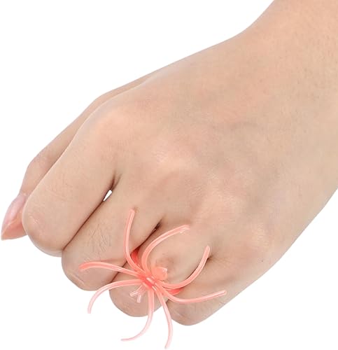 Miniatura 9 de 120 anillos de araña, anillos de Halloween para niños, decoración de cupcakes de araña de plástico a granel para niños, accesorios de disfraz de