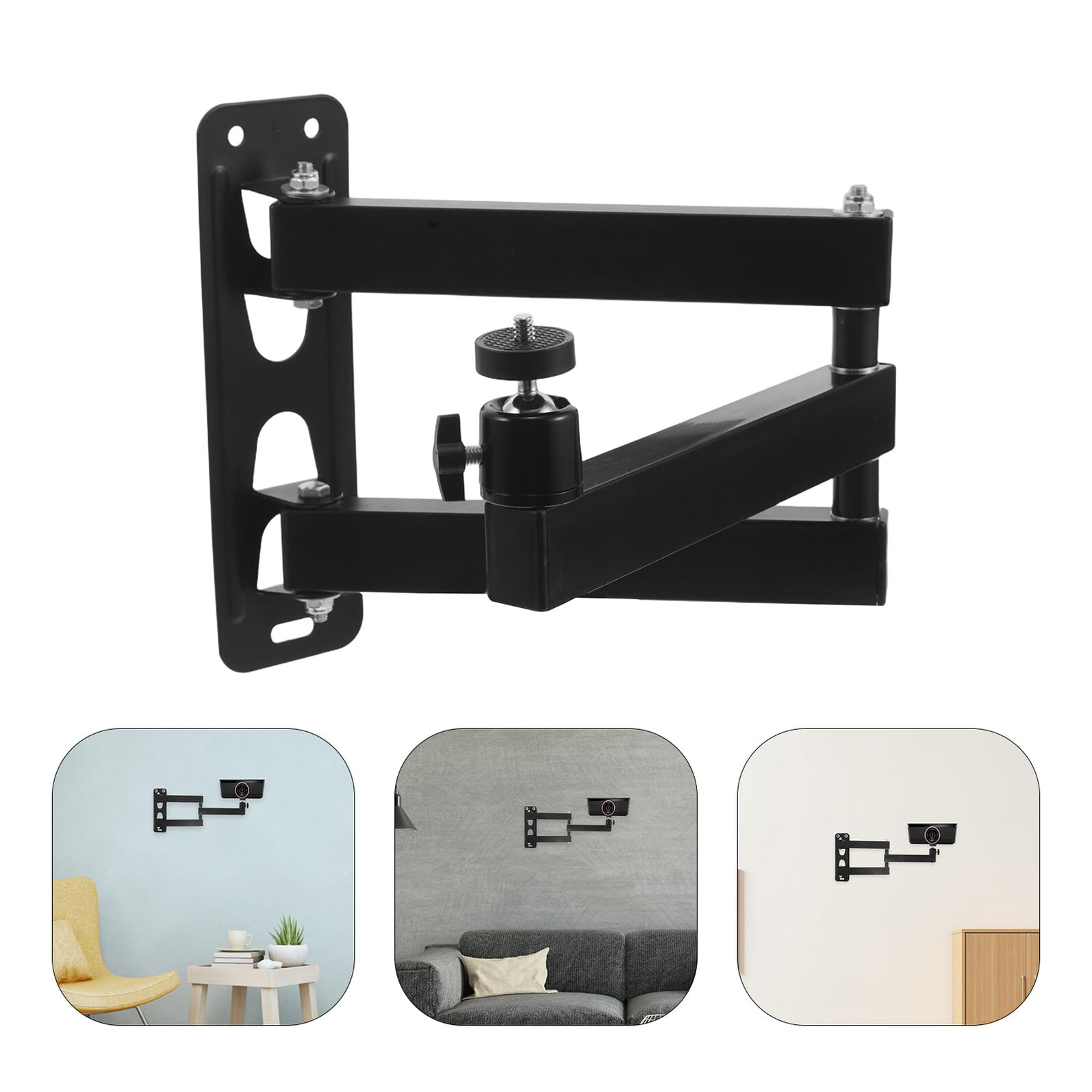 SHINEOFI Supporto per Proiettore da Parete 16 Pollici Regolabile | Braccio Girevole, Montaggio Sospeso a Soffitto, Nero in Metallo, per Mini e Unità Standard