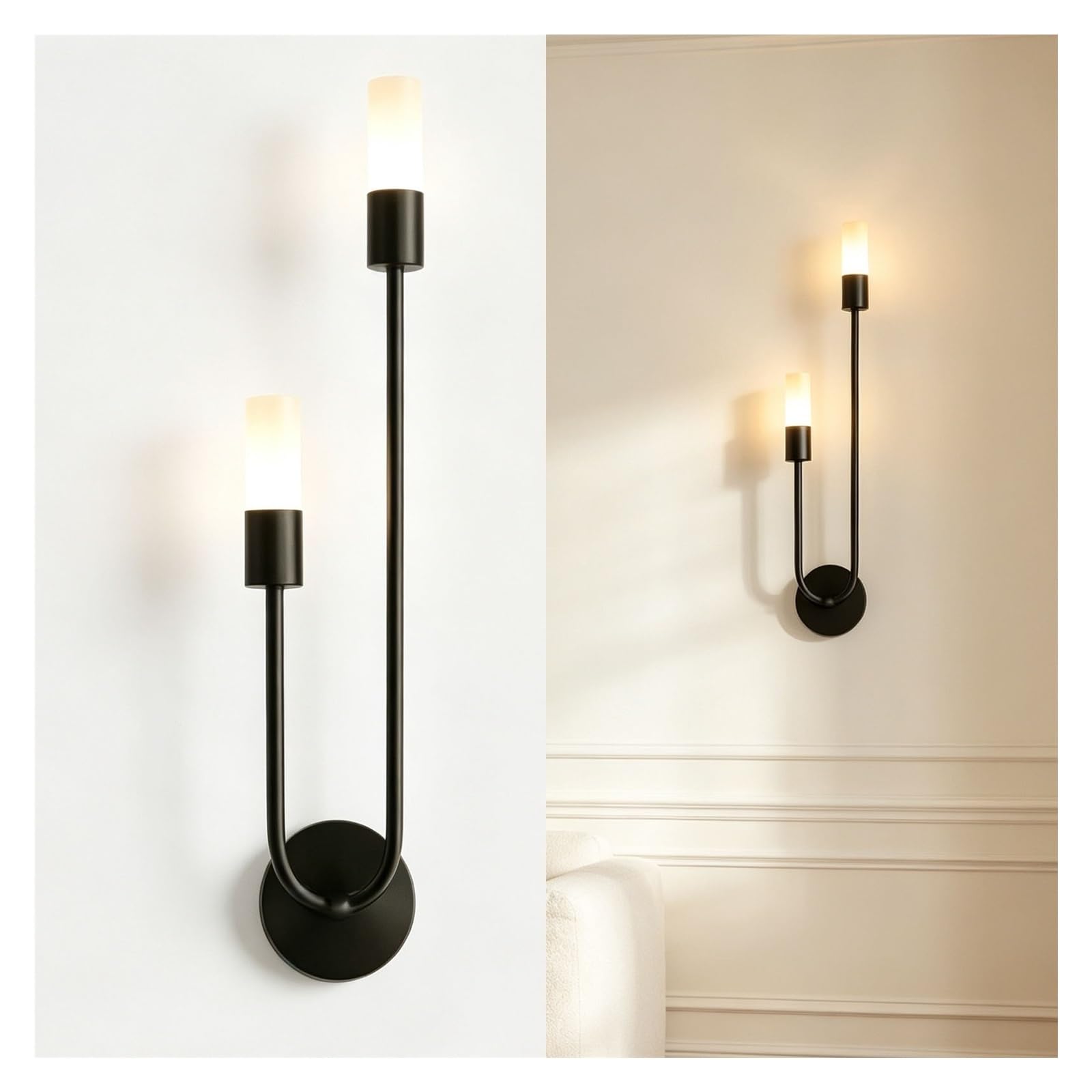 LUOYAOB Industrial Wall Sconce Black Wall Light Fixture Linear Lamp