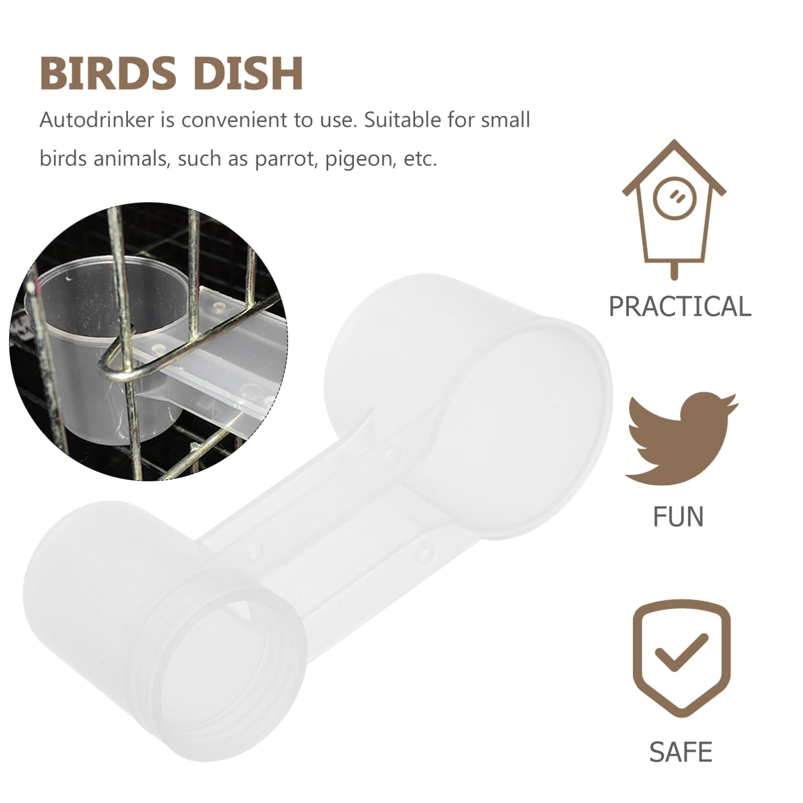 Hohopeti Dispenser Acqua per Piccioni e Uccelli Doppia Uscita, in Plastica Bianca, Automatico e Pulito, per Negozi di Animali e Zoo, Confezione da 10 Pezzi