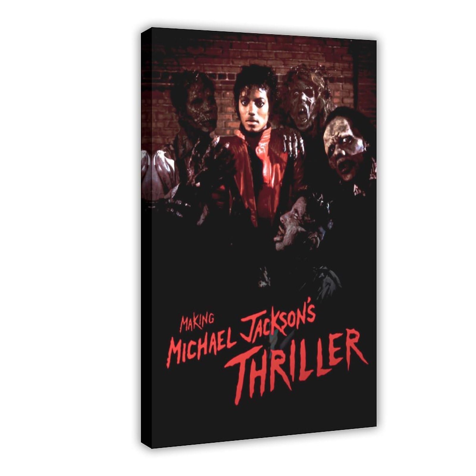 Ncudank Michael Jackson Thriller Poster Canvas Poster Wall Art Decor Print Picture Paintings For Living Room Bedroom Decoration 08X12inch(20X30cm)