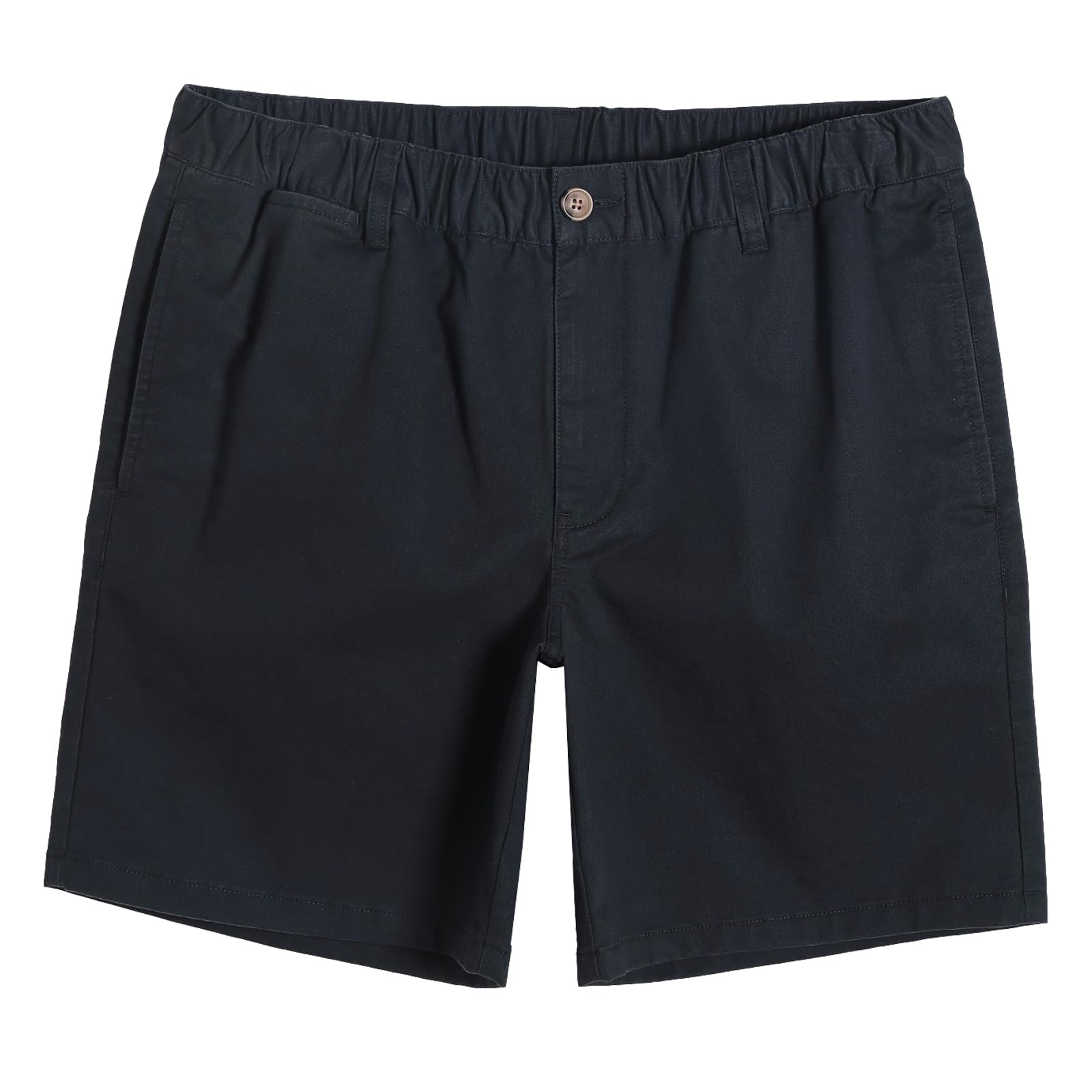 maamgic Men's Classic-fit 7" Cotton Casual Shorts Elastic Waistband with Multi-Pocket Daily Wear Walking Summer Outfit