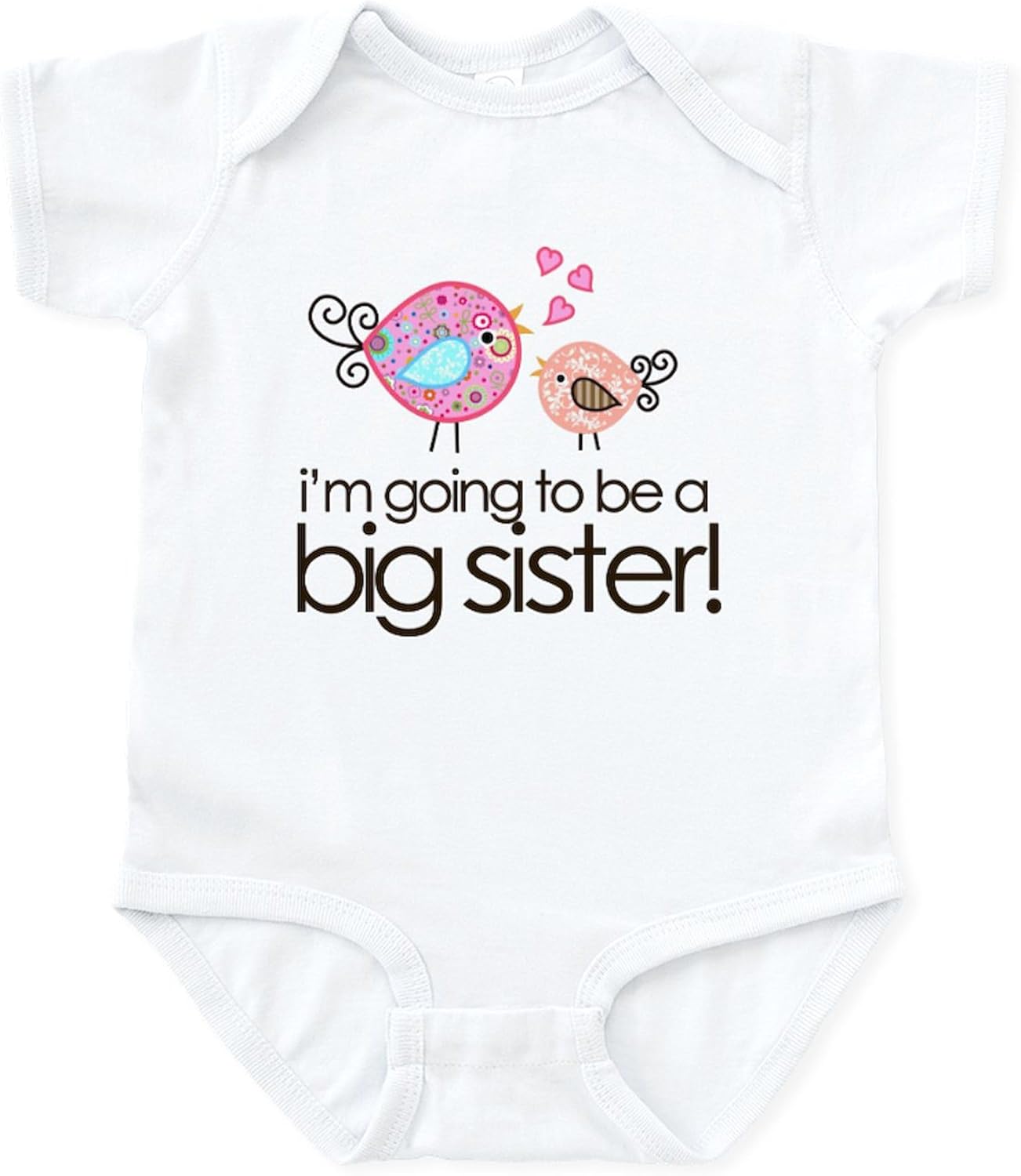 CafePress I'm Going to Be Big Sister Whimsy Bird Infant Body Cute Infant Bodysuit Baby Romper