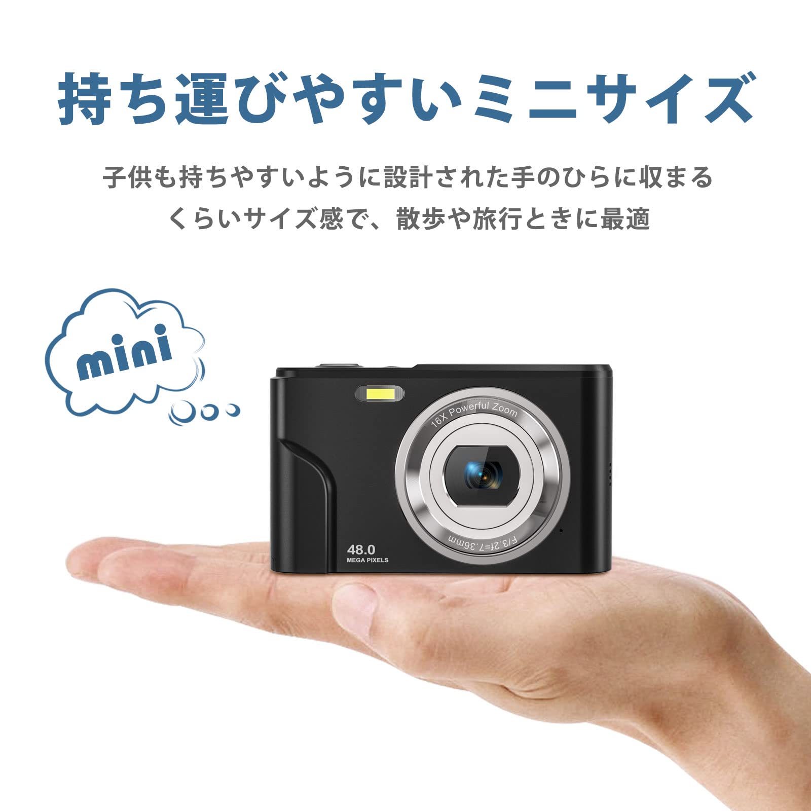Amazon | Rosdeca デジタルカメラ デジカメ コンパクト オート
