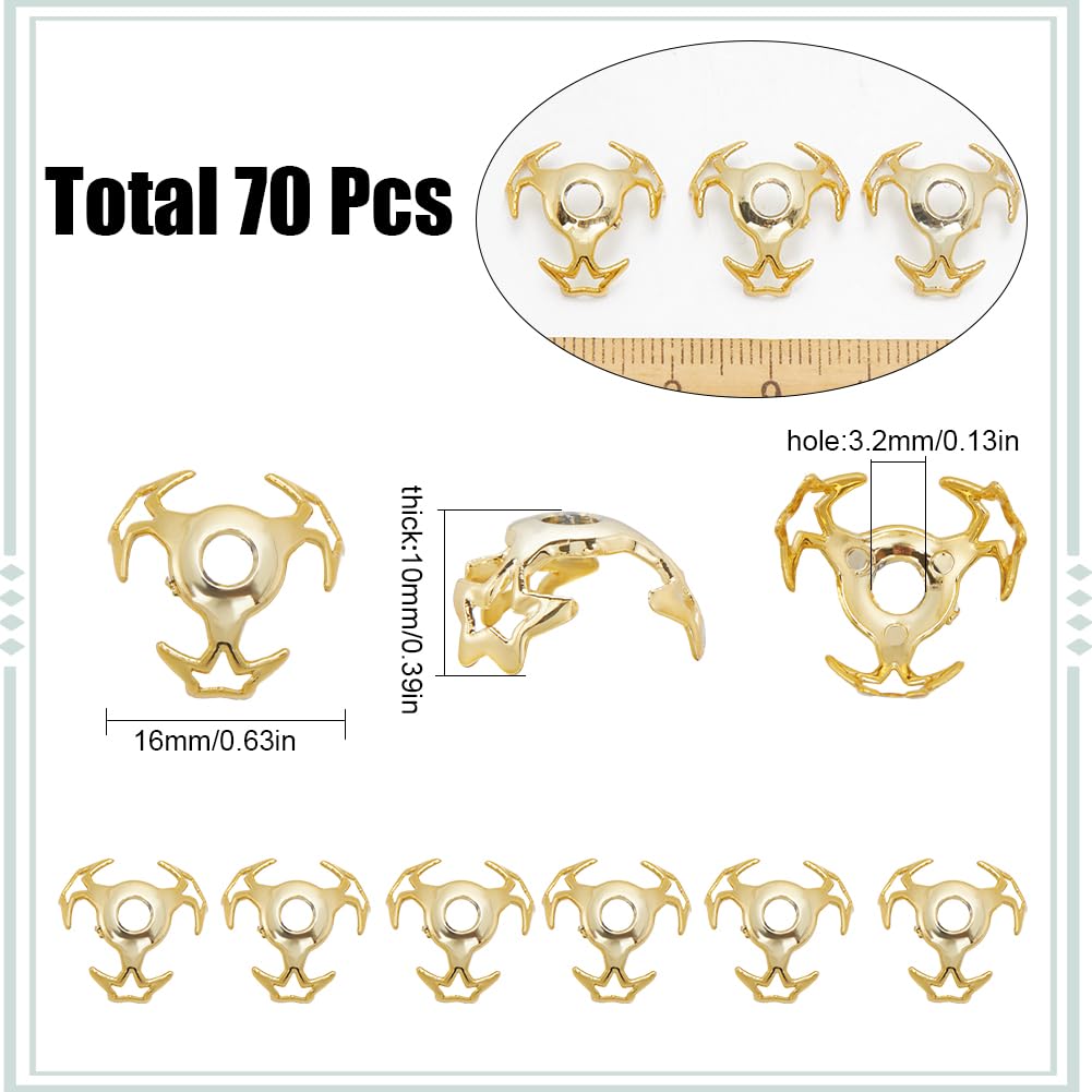 SUNNYCLUE 1 Box 70Pcs 16mm Gold Spacer Bead Caps Star Bead End Caps Bulk Acrylic Small Hollow Stars jewellery Spacers End Caps Accessories for jewellery Making Earrings Bracelets Necklaces DIY Crafts - Image 2