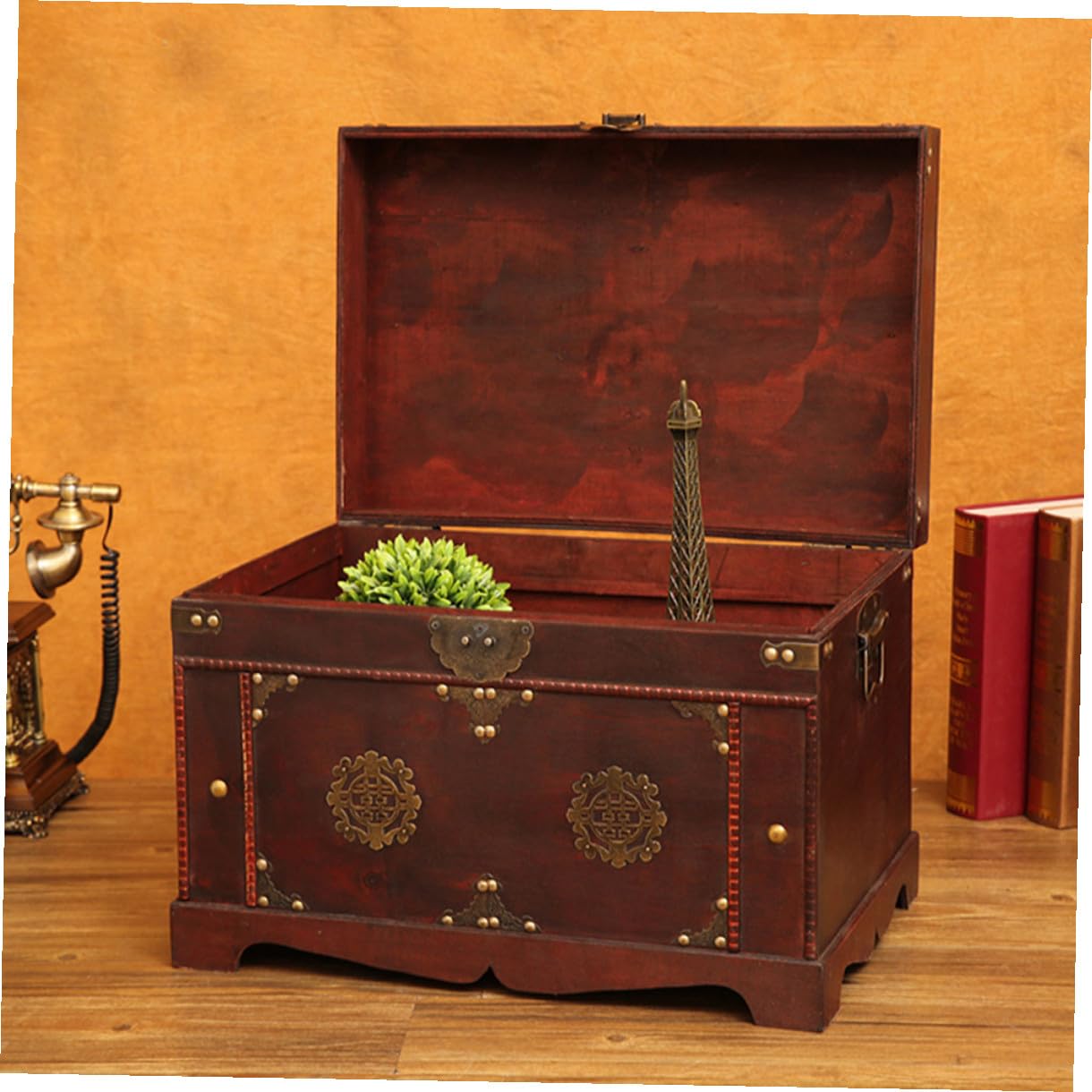 Kichvoe Vintage Aufbewahrungsbox Braun mit Platz Sparender Funktion und Rustikalem Design für Zuhause und Bastelbedarf als Dekorative Retro Schatzorganizer