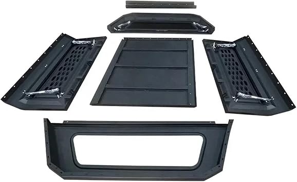 Hard Type Aluminum Alloy Topper Camper Pickup Tonneau Cover 4x4 Pickup Truck Canopy Compatible for Hilux 2019 Dodge Ram 2500Windowless Steel