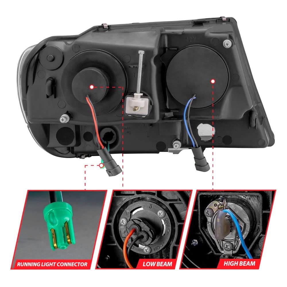 Amazon.com: ANZO - 99-04 Jeep Grand Cherokee Crystal Headlights