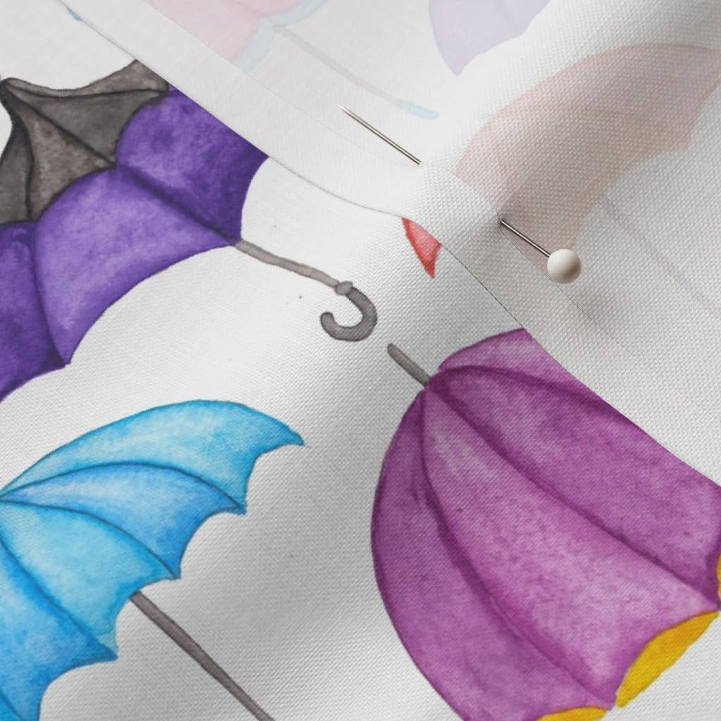 Spoonflower Fabric - Colourful Umbrellas Umbrella Parasol Weather Shower Vintage Printed on Petal Signature Cotton Fabric by The Yard - Sewing Quilting Apparel Crafts Decor