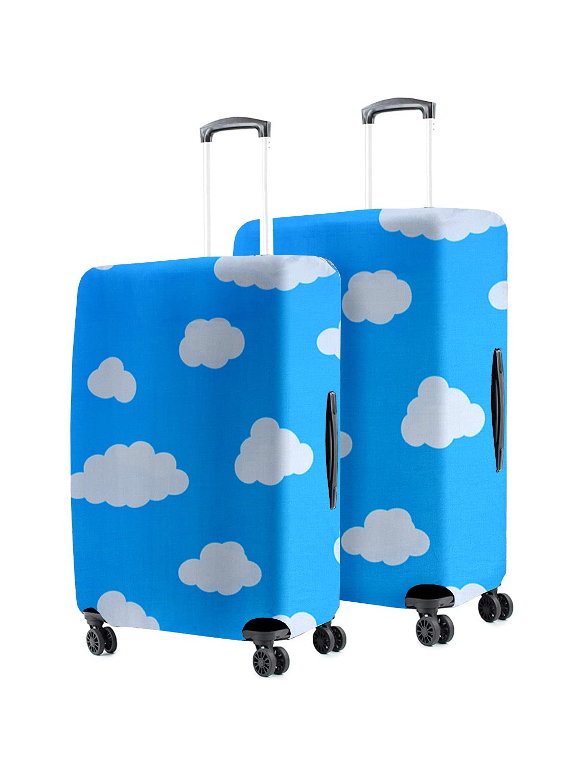 Eco Friendly Spandex 55 cm (20 Inch) and 65 cm (24 Inch) Protective Luggage Cover Small Fits 18-22 Inch Medium Fits 22-26 Inch-Pack of 2-Sky Blue-image-14