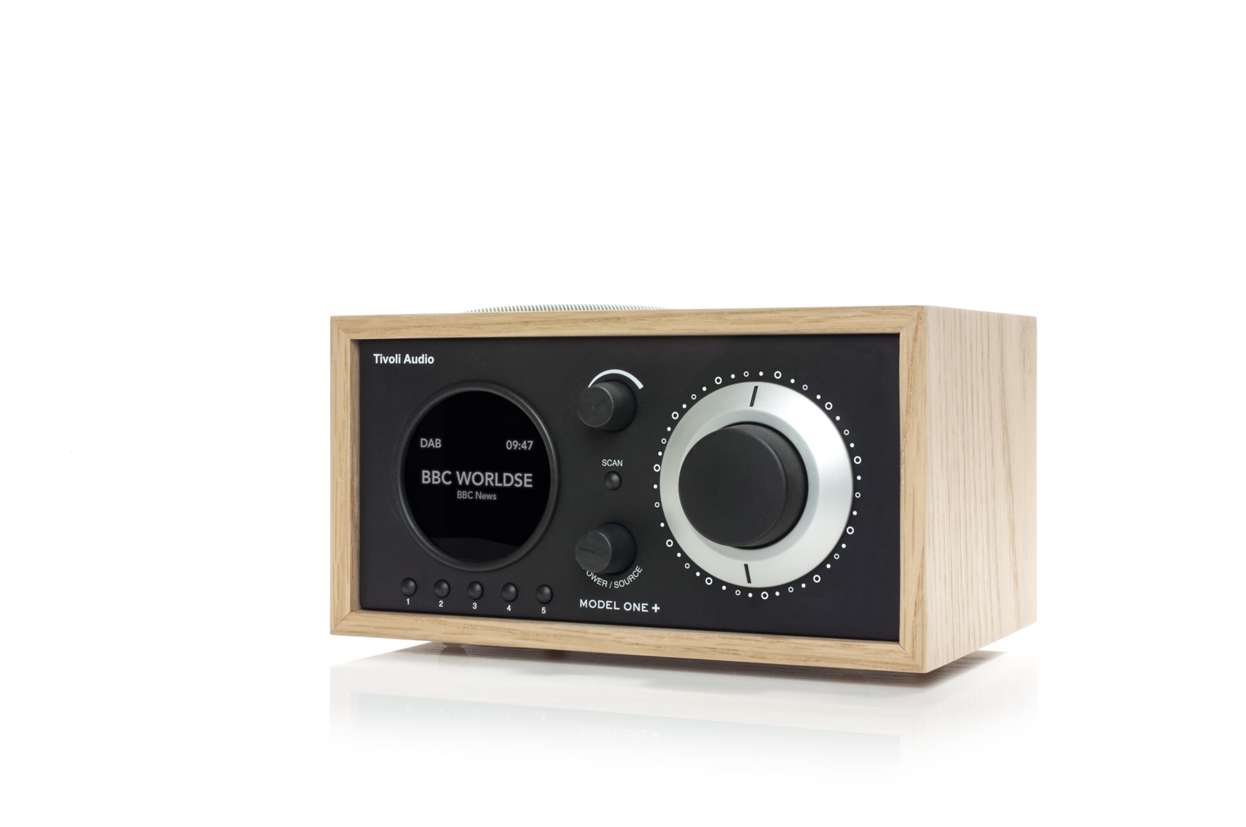 Tivoli Audio Model ONE + - Poste Radio Vintage DAB+ Bluetooth Secteur Radio Réveil Bluetooth Retro en Bois Enceinte Design Écran LED Digital - Noir