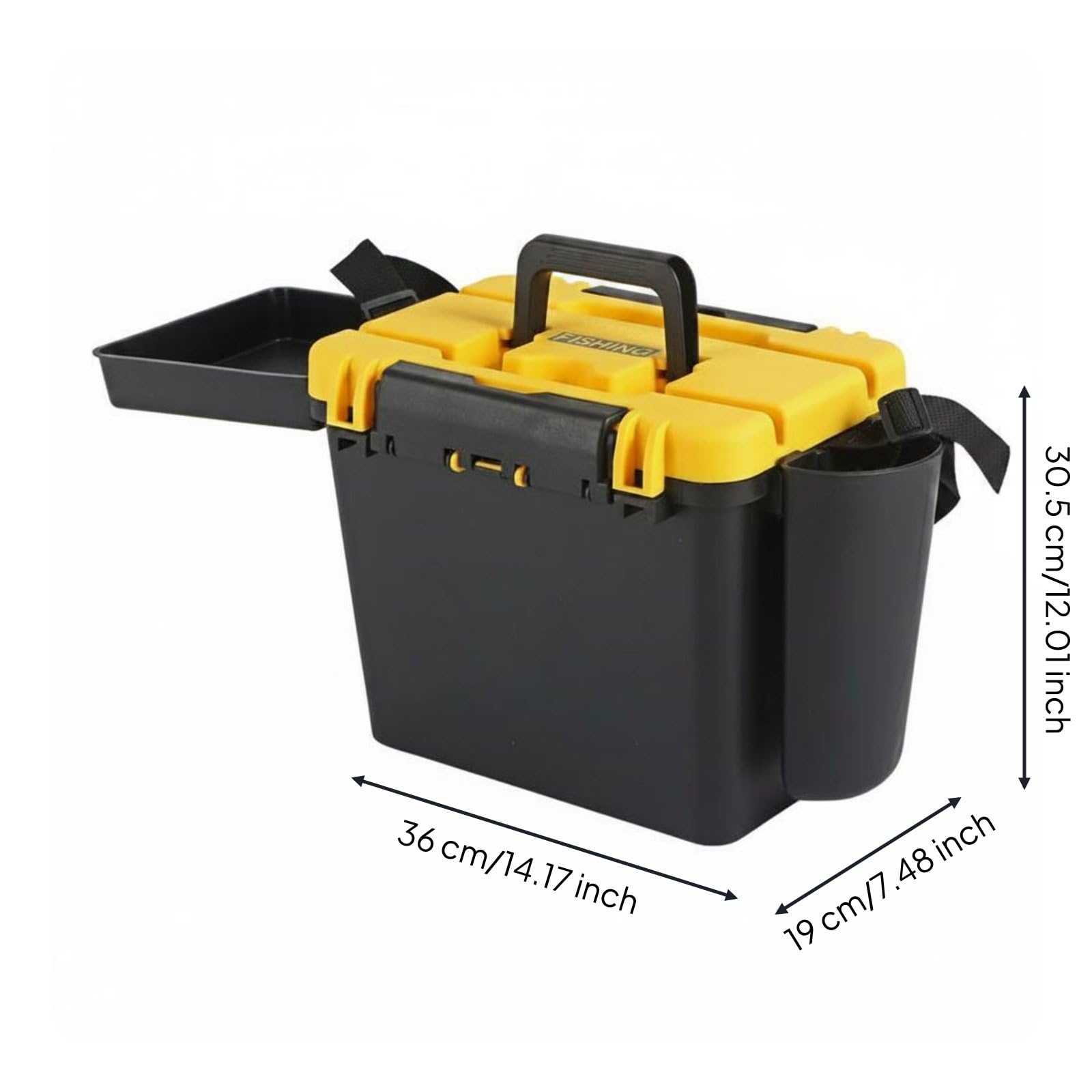 Angel Sitzbox Angelkoffer Aufbewahrungsbox aus Widerstandsfähigem mit Fester Struktur Und Trageoptionen Sortiert Kleinteile Und Werkzeuge für Seeufer Bootsteg, color to 3