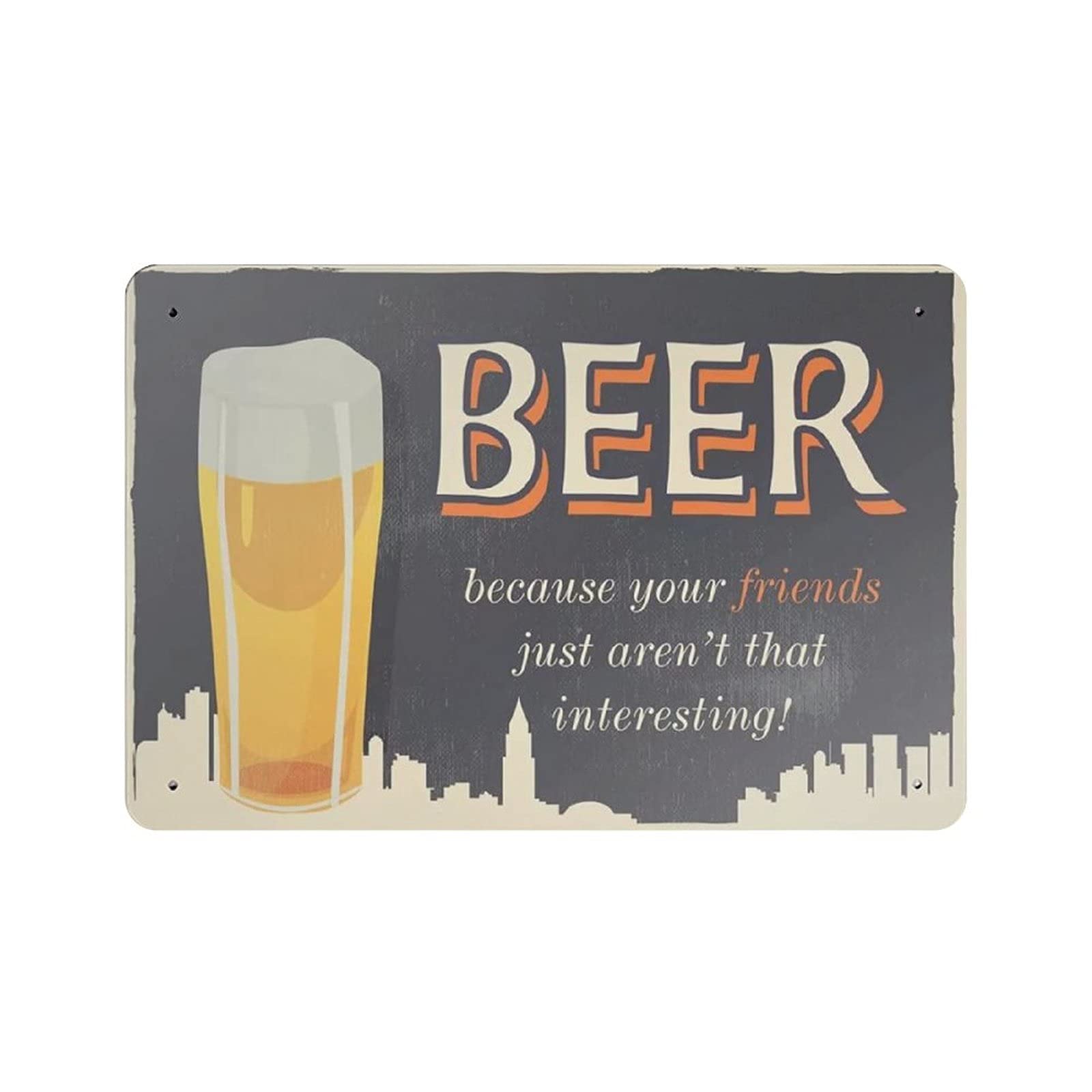 Metal Tin Sign Beer Friend Vintage Tin Poster Metal Sign Wall Decoration Country Kitchen Home Garage Decor 8"x12"