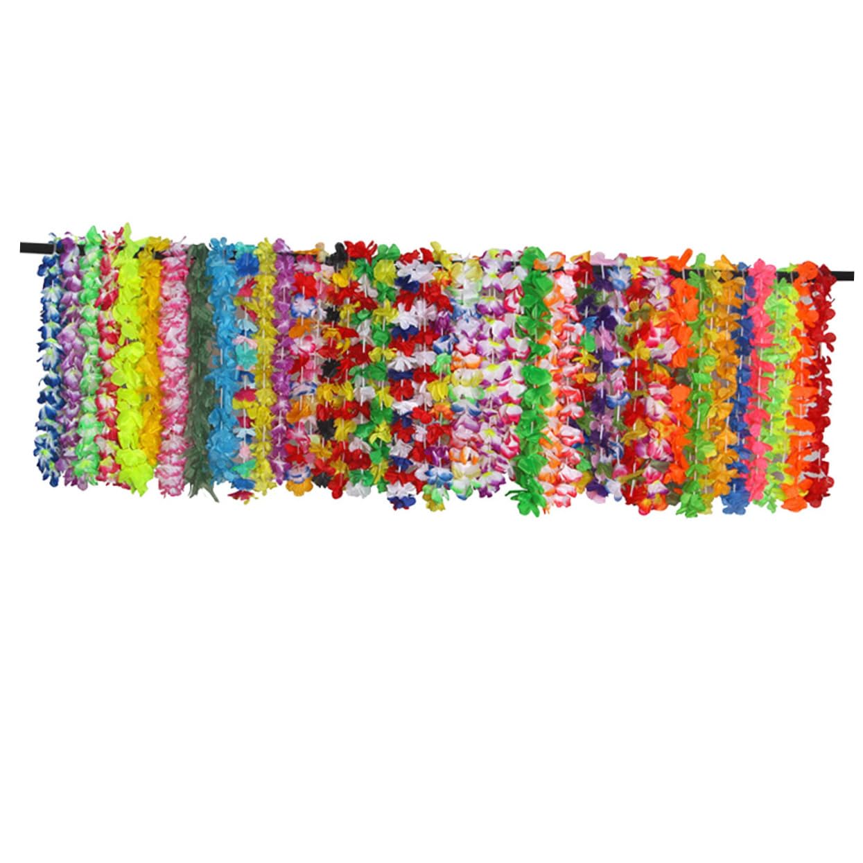 ibasenice 42stücke Hawaiianische Blumengirlande Bunt Blumenkette Hawaiikette Hawaiketten Bunte Hawaiiketten Hawaii-Girlande Hawaii-Halskette Blumenkette Hawaii-Kranz Zufälliger Stil