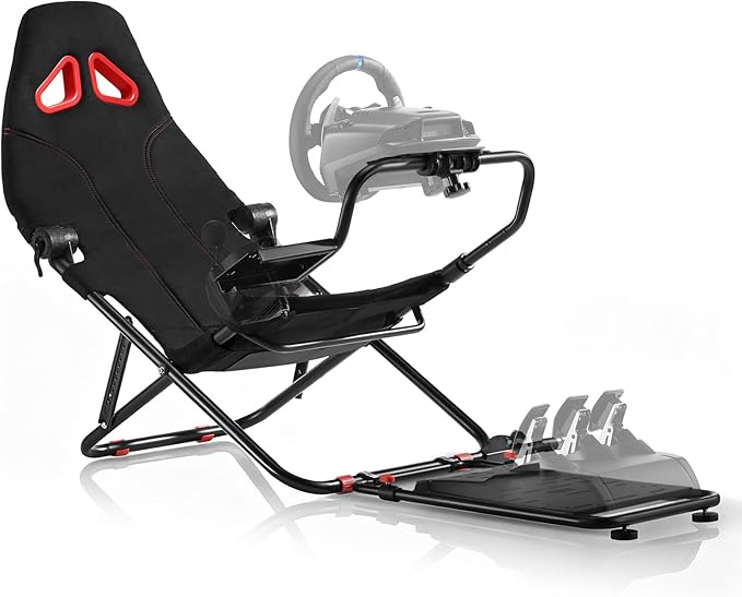 RACGTING Racing Simulator Cockpit for G920 G29 G923, Foldable Racing Simulator for Thrustmaster T248X T248 T300 T150 458 TX Xbox PS5 PS4 PC (Black)
