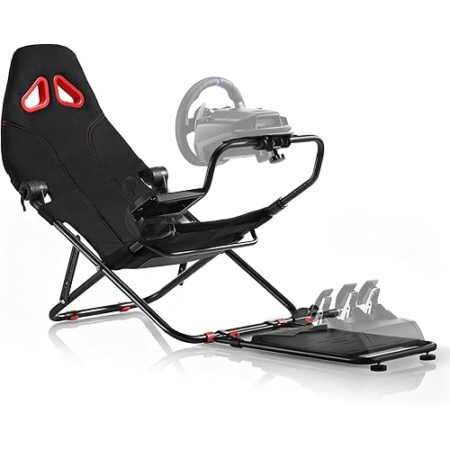 RACGTING Racing Simulator Cockpit for G920 G29 G923, Foldable Racing Simulator for Thrustmaster T248X T248 T300 T150 458 TX Xbox PS5 PS4 PC (Black)