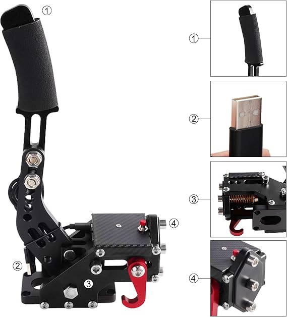 Bruce & Shark USB handbrake handbrake for Racing Games Wheel Stand G29 for PS4 / PS5 Black [video game]