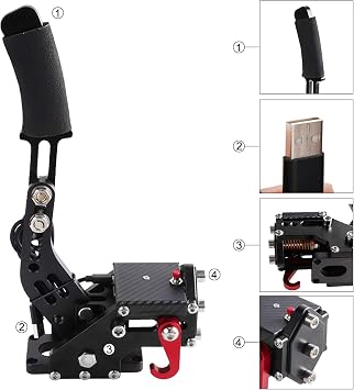 Bruce & Shark USB handbrake handbrake for Racing Games Wheel Stand G29 for PS4 / PS5 Black [video game]