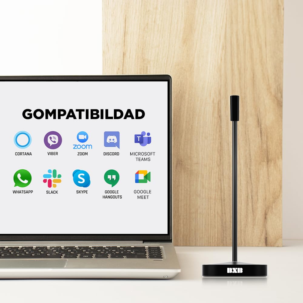 BXB Microfono USB per computer, microfono a condensatore Plug & Play con pulsante Mute e LED, cancellazione del rumore, compatibile con Windows e Mac, perfetto per podcasting, giochi, registrazione e
