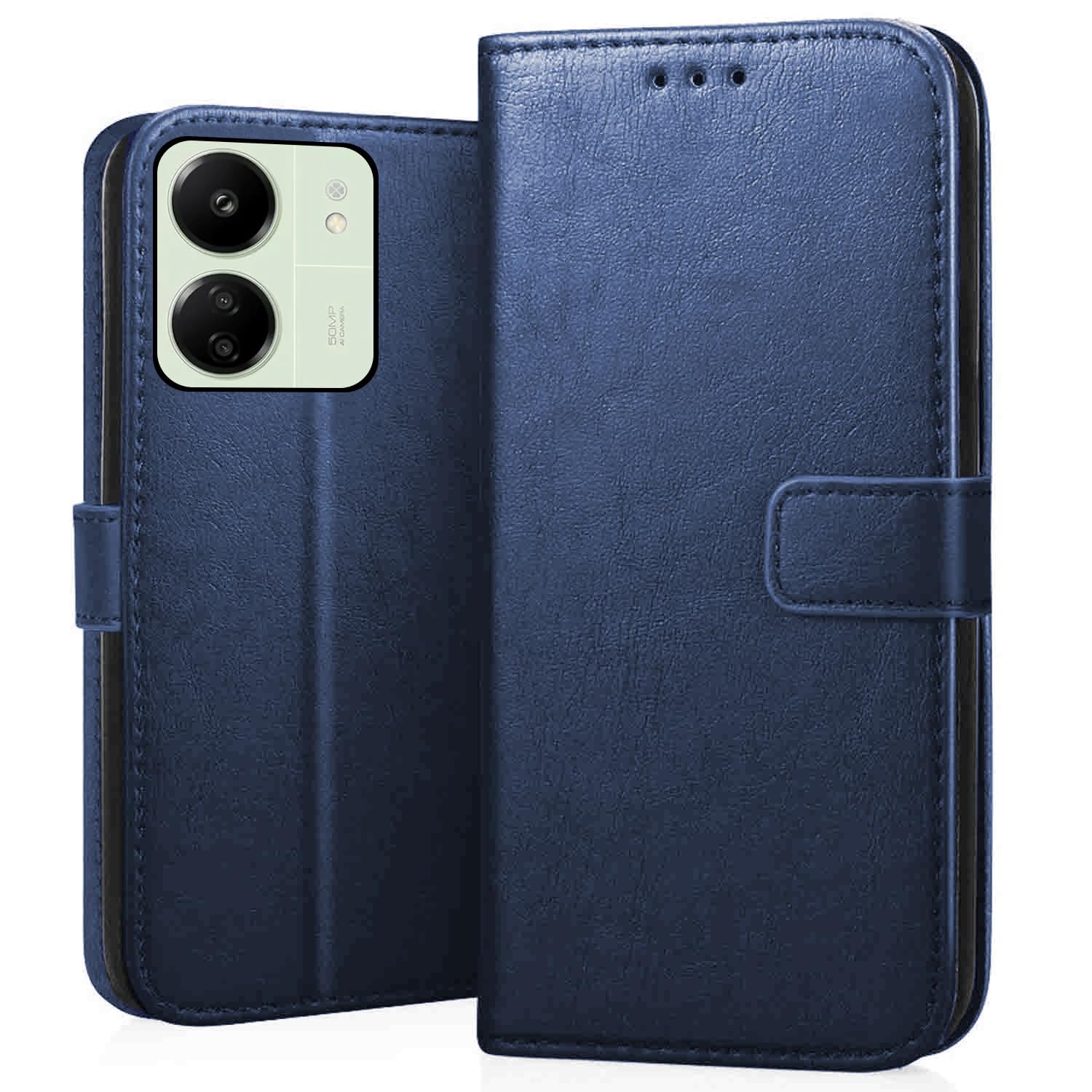 CEDO Redmi 13C (4G) / Poco C65 (4G) Flip Cover | Leather Finish | Inside Pockets & Inbuilt Stand | Shockproof Wallet Style Magnetic Closure Back Case Flipcover (Blue) (B0CPVG9Y7V) Amazon Price History, Amazon Price Tracker