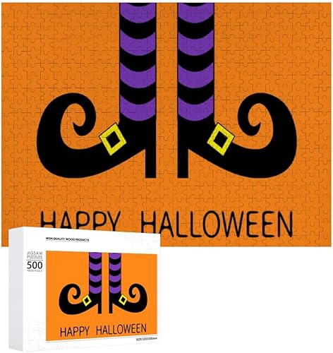 Miniatura 3 de Kuizee Jigsaw Puzzle 1000 Pieces Puzzle for Adults Happy Halloween Cute Cartoon Orange School Kids Teens Educational Intellectual Decompressing