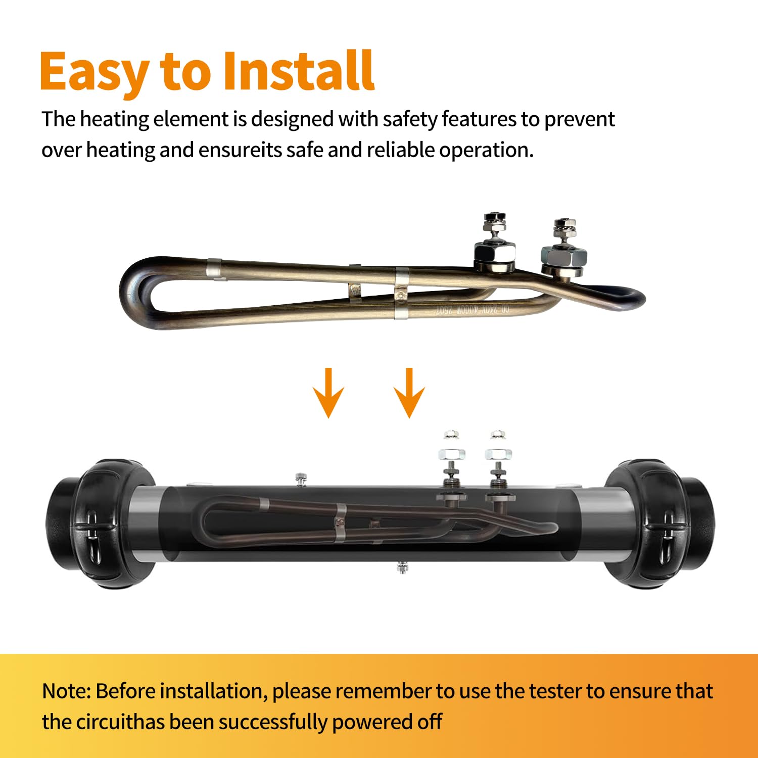 Elemento calefactor de bañera de hidromasaje de 4 kw y 240 V para balboa, elemento calefactor universal Flo-Thru para bañera de hidromasaje (4 kw)