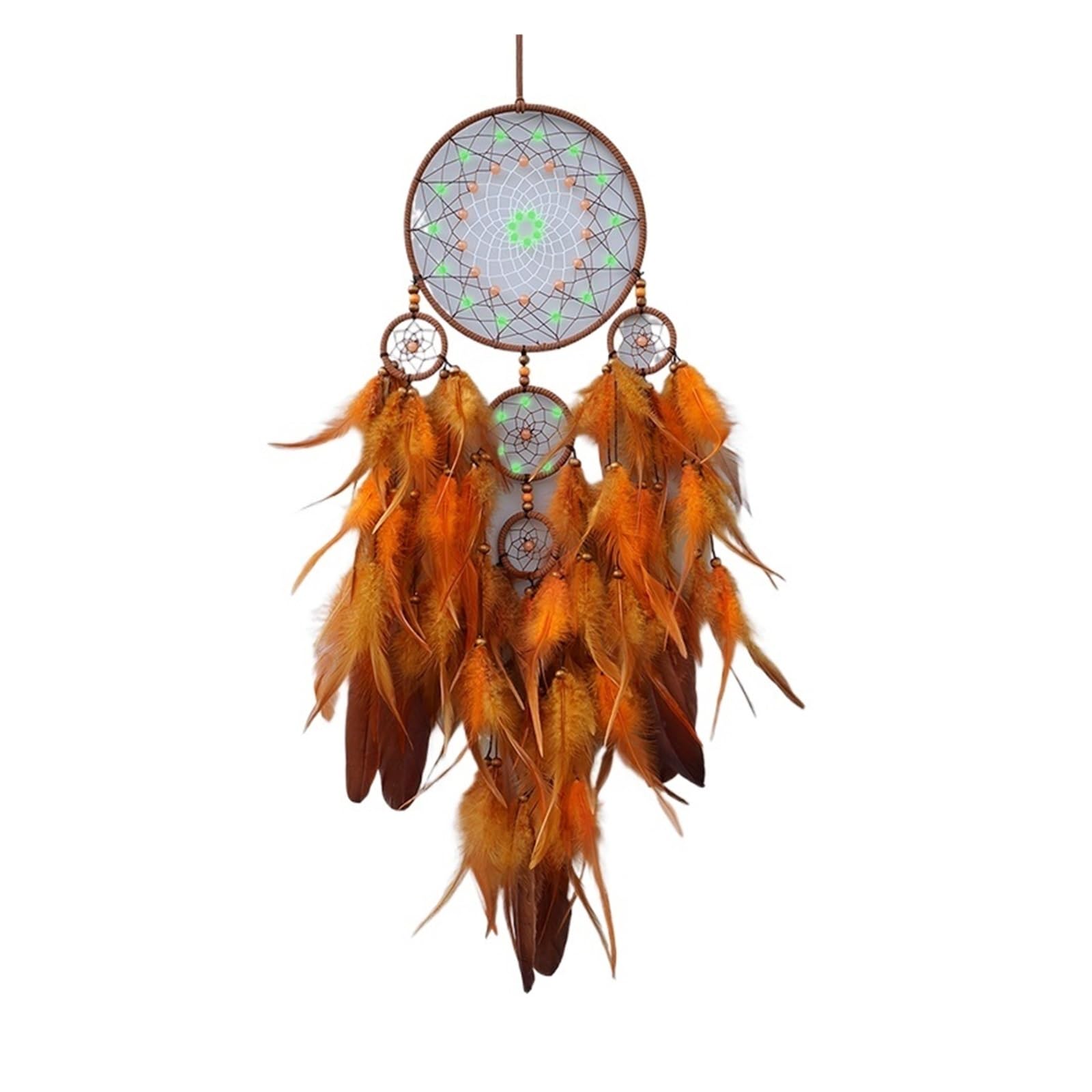 Hand-woven Feathers Wind Chimes Dream Catcher Creative Living Room Background Hanging Ornaments Birthday For Bedrooms(Color1)