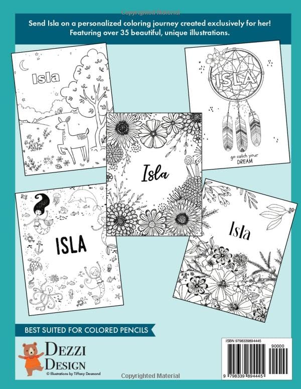 Isla's Coloring & Activity Book: A Personalized Gift For Isla - Her Name on Every Page (Personalized Coloring Pages) image 3