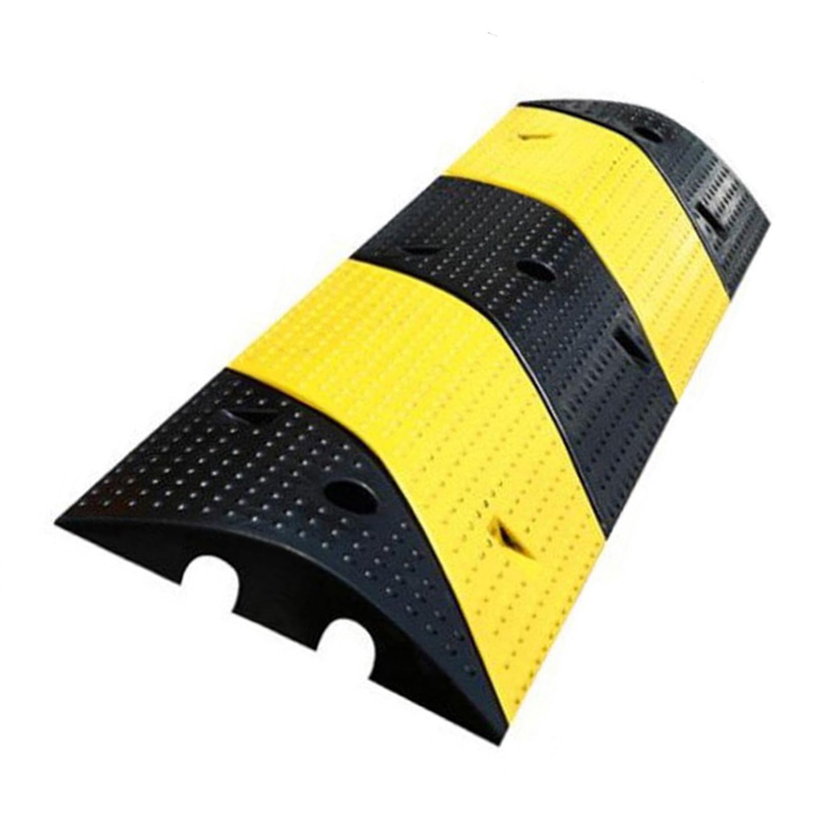 Rubber Speed Bump,2 Channel Ramp Pad,Outdoor Modular Traffic Speed