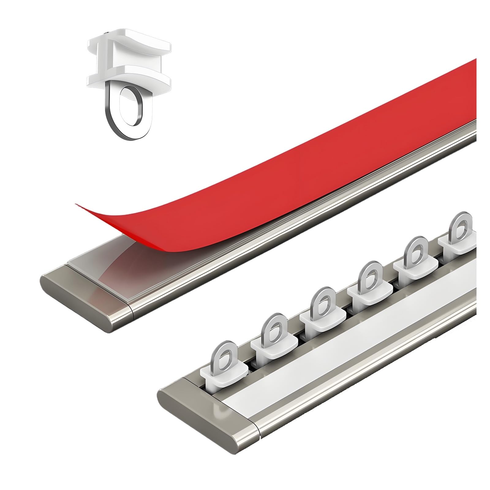 Selbstklebende Gardinenschiene Vorhangschiene 1-5m, Ohne Bohren Schiebevorhang Gardinenschiene Vorhangschiene-Set für Nach Innen Öffnendes Fenster(Top Champagne,2.8m(9.2ft))