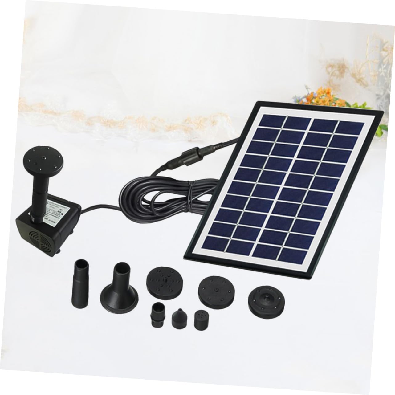 GANAZONO Fuente Solar Flotante para Jardín Bomba de Agua y Ecológica Diseño para Estanques y Baños de Pájaros Aeración Natural para Peces sin Baterías Cables Resistente para Exteriores