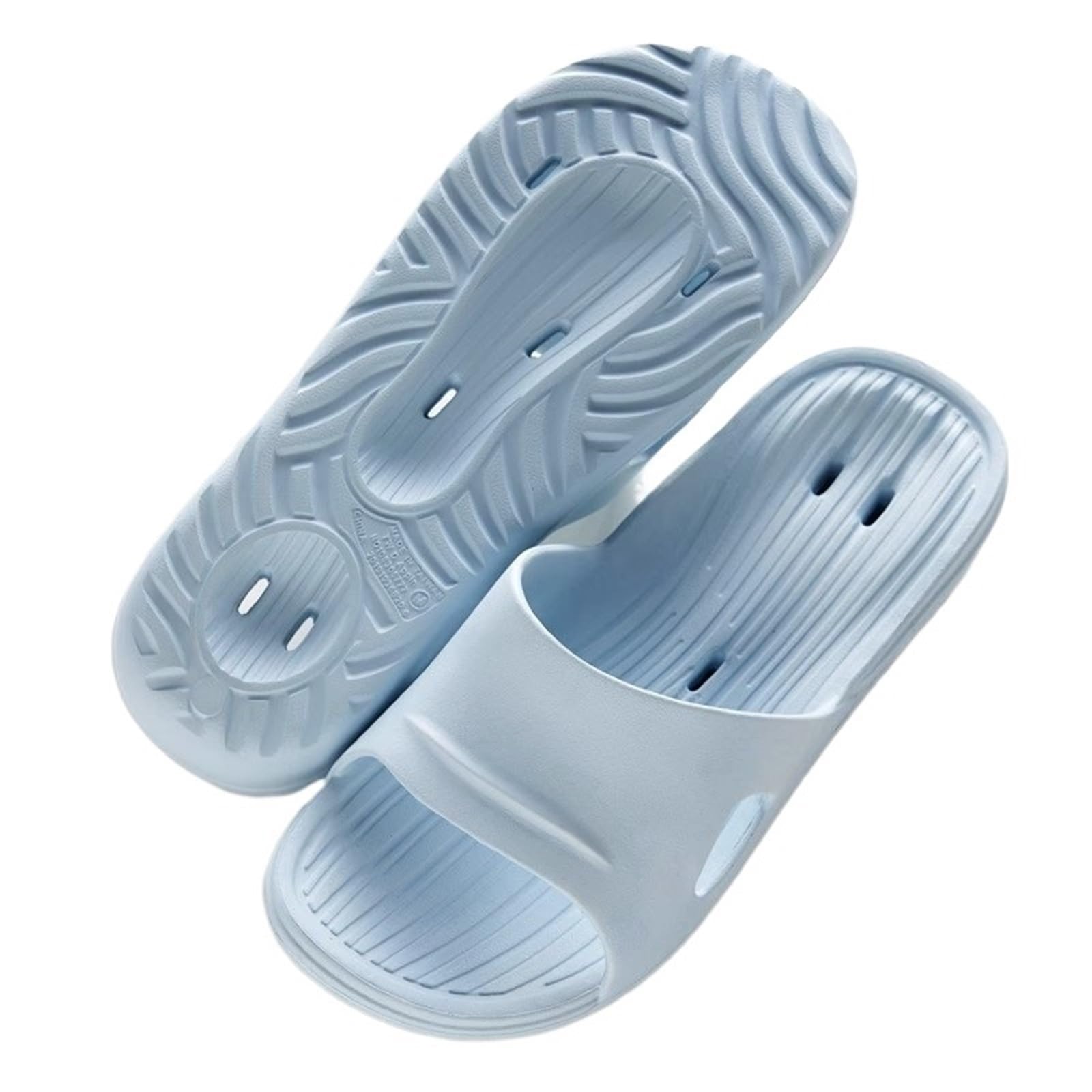 Ciabatte da doccia Ciabatte da doccia for donna e uomo, antiscivolo, ad asciugatura rapida, comode leggere, con fori di drenaggio Pantofole da esterno(Light Blue,Alpha X-Large)