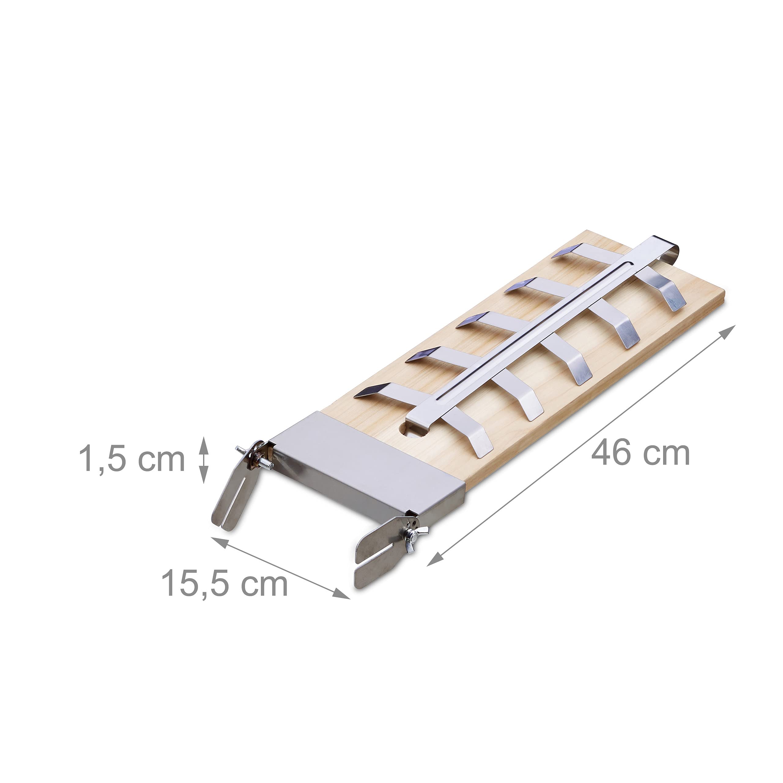 Relaxdays Lot de 6 Planches à Saumon en Bois de cèdre 46 x 15,5 cm Fixations inclinables INOX