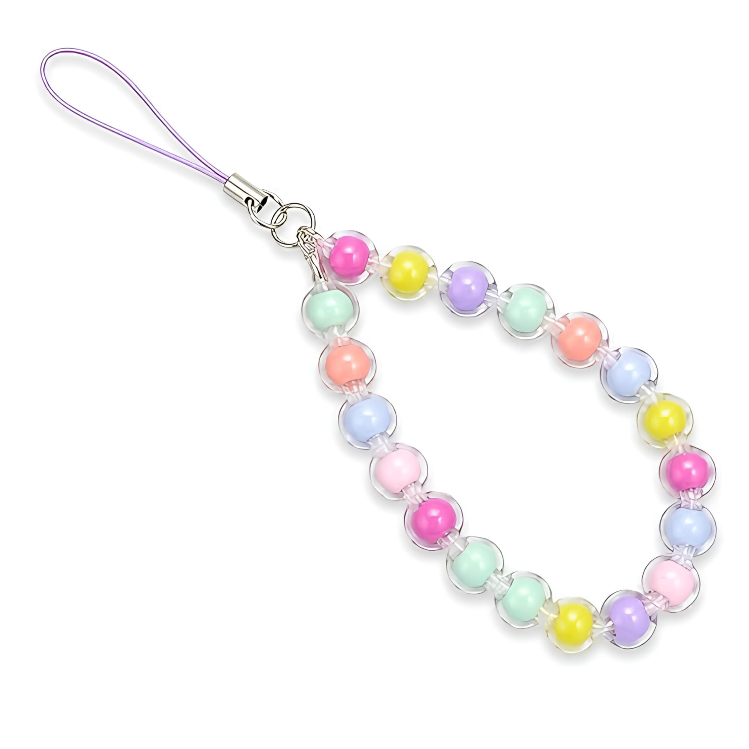 Pastel Bead Mobile Charm Chain, Faux Pearl, Round, Lobster Claw Clasp, Phone Strap and Bag Charm for Women-image-47