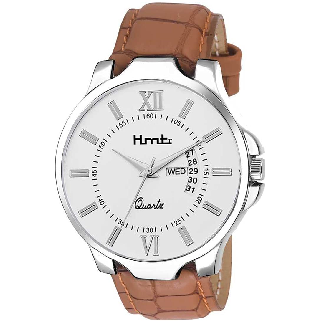 HMTr6056-WHITE Day and Date Analogue Watch for Men and Boys