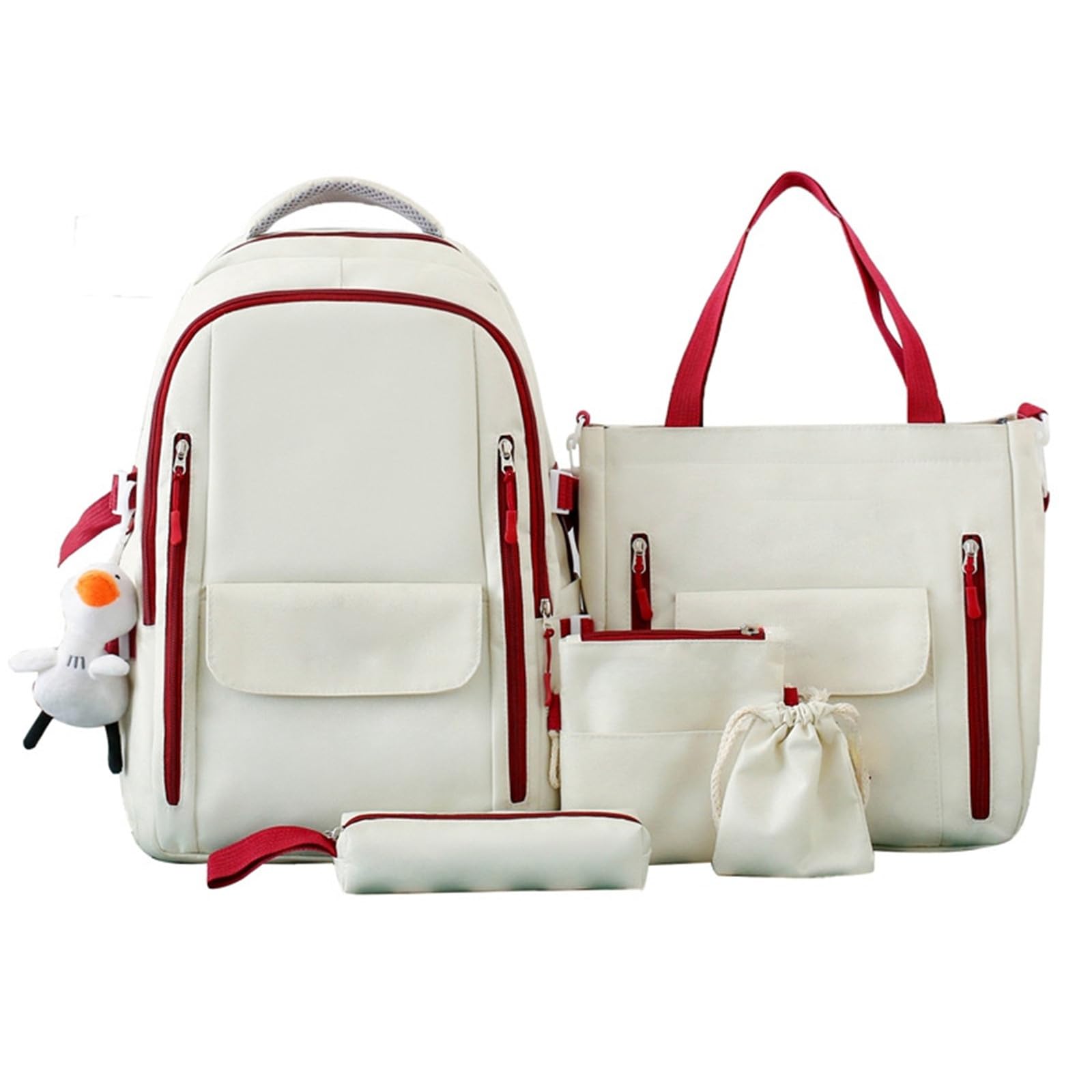 5 Piece Bags Set Children Boy School For Girls Teenage Girls Book Bags For School Elementary Causal Daypack Supplies Gifts For Suitable For Ages 11-18